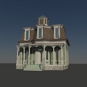 3d wooden victorian house model