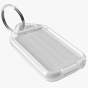 3D Clear Plastic Key Tag with Flap Open