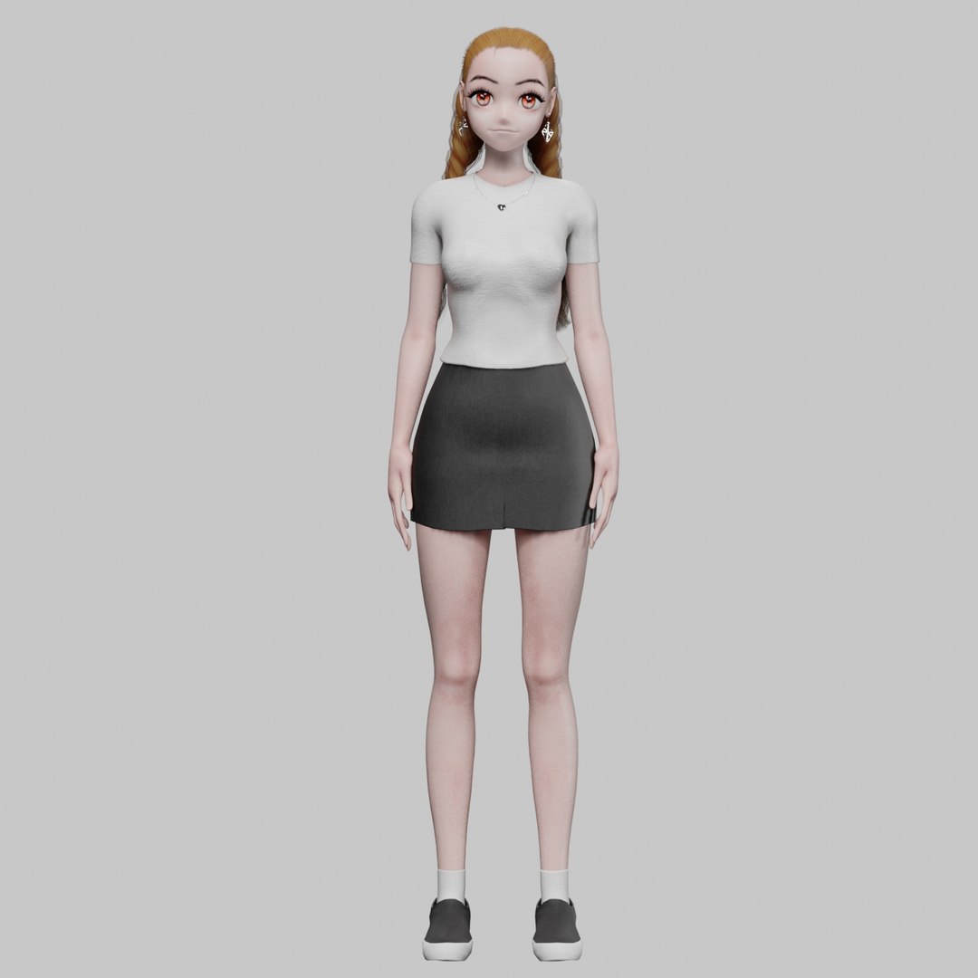 3D Model Anime Standard Girl V28104 - TurboSquid 2271507