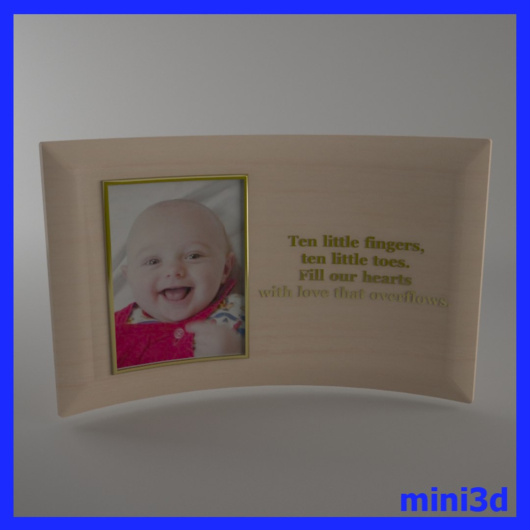 baby picture frame 3d model