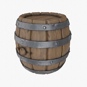 Stylized Wooden Barrel Powder Keg