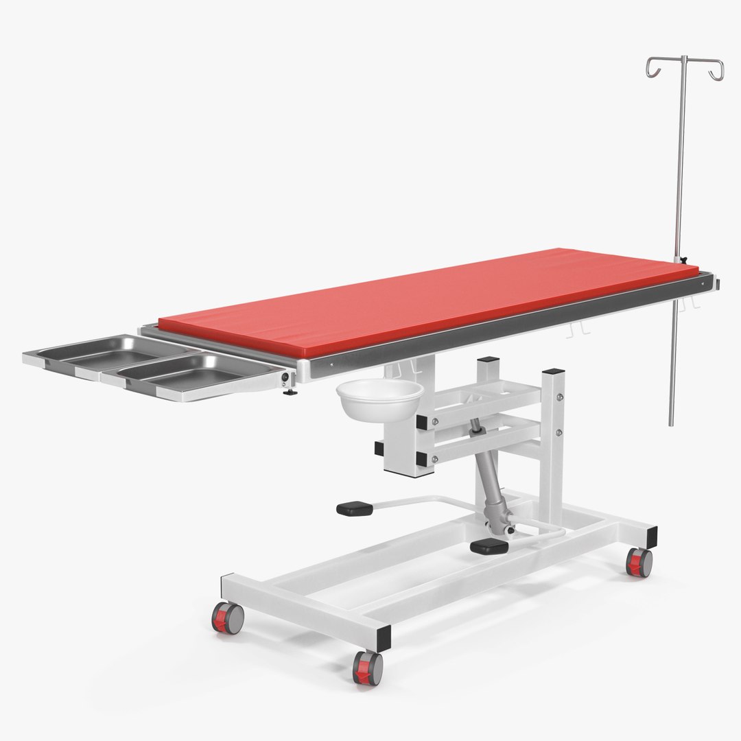 Veterinary Examination Table Rigged 3D model preview