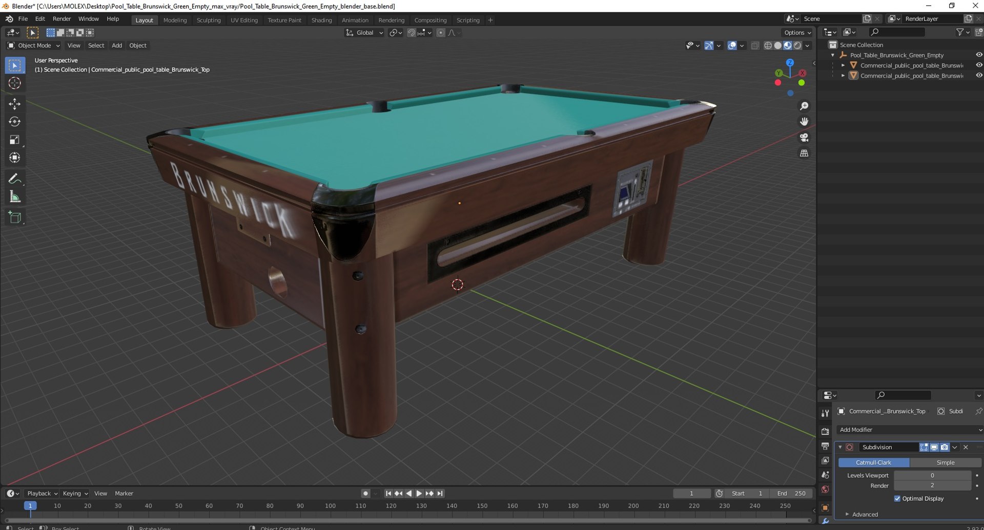 Pool Table Brunswick Green Empty model https://p.turbosquid.com/ts-thumb/Zo/JpGRXW/7y/pooltablebrunswickgreenemptyvray3dmodel023/jpg/1713718461/1920x1080/fit_q87/e50c02cb0a2521561e28428b5fac0731a977b0fc/pooltablebrunswickgreenemptyvray3dmodel023.jpg