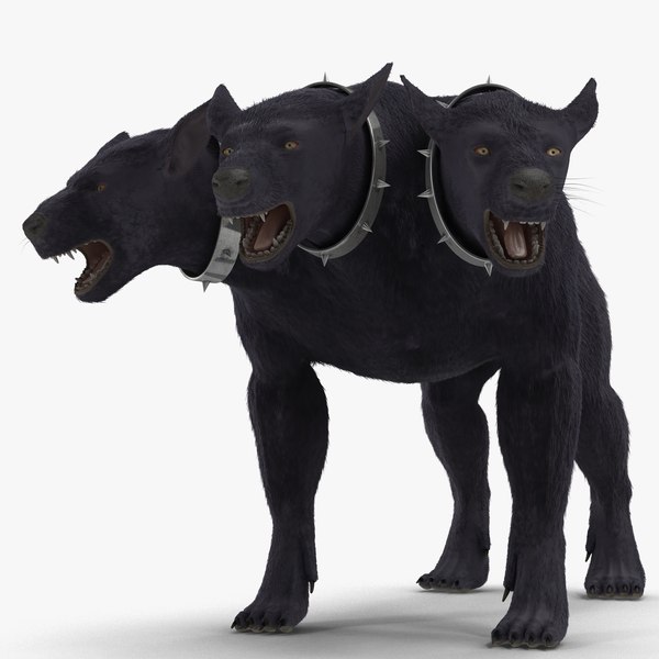3d model three-headed dog cerberus fur