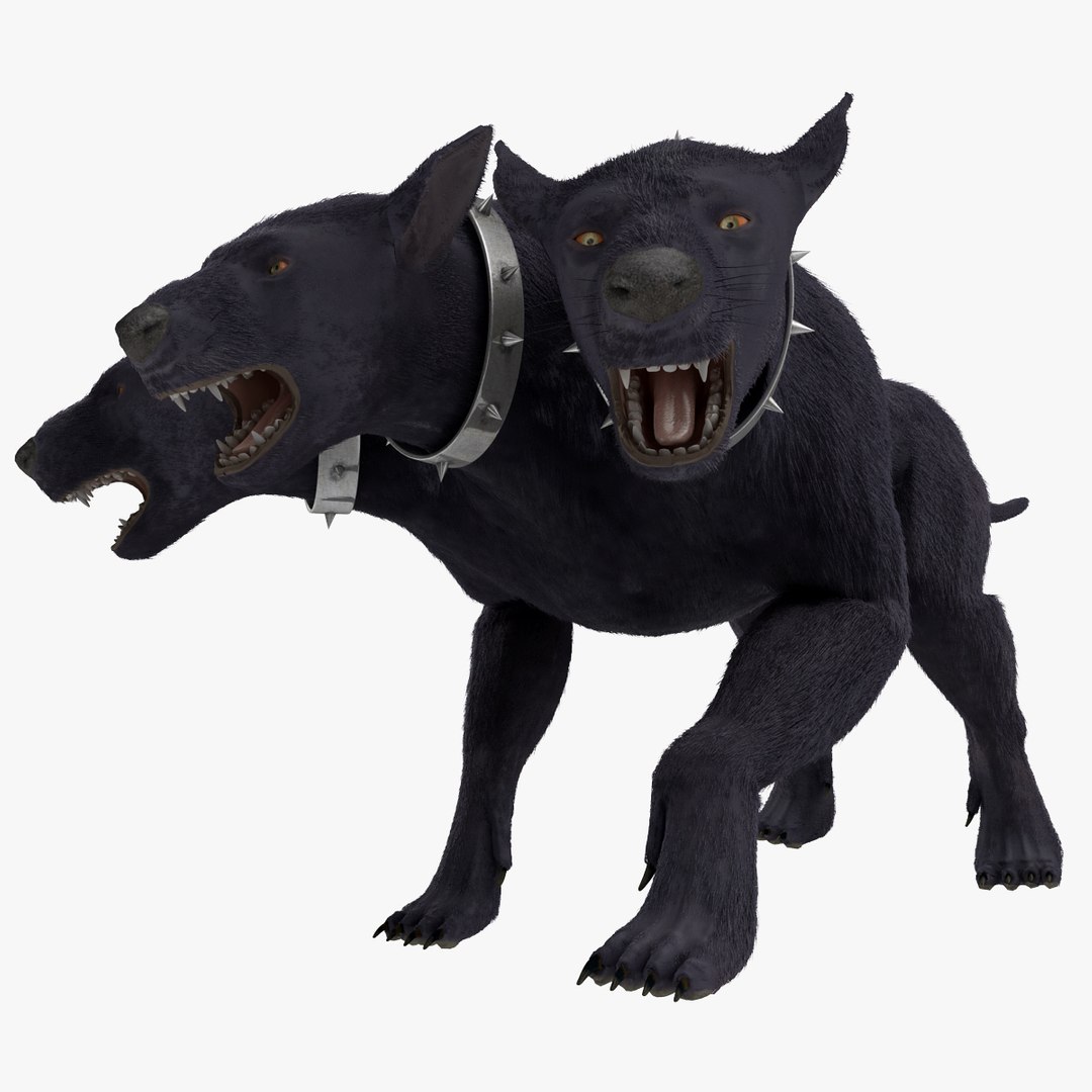 3d model three-headed dog cerberus fur