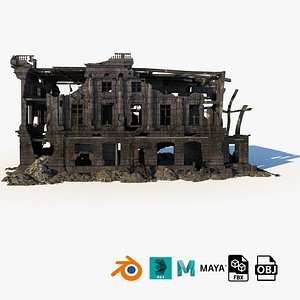 Detailed Ruined Building A11 model