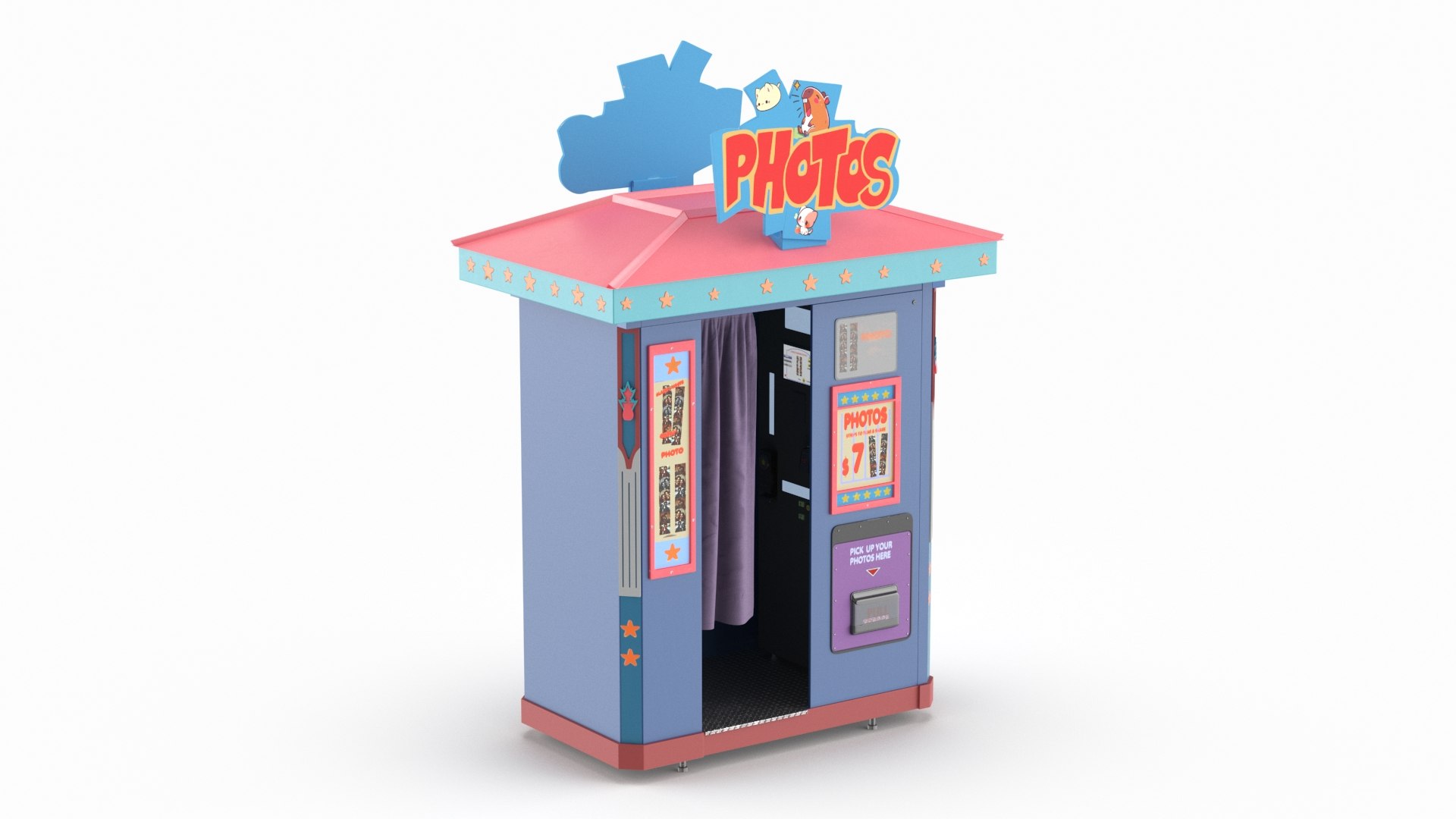 Photo Booth for Disney Park Amusement 3D model preview