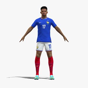 3D Rigged William Saliba France Euro 2024 3D model