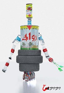 3d model garbage robot