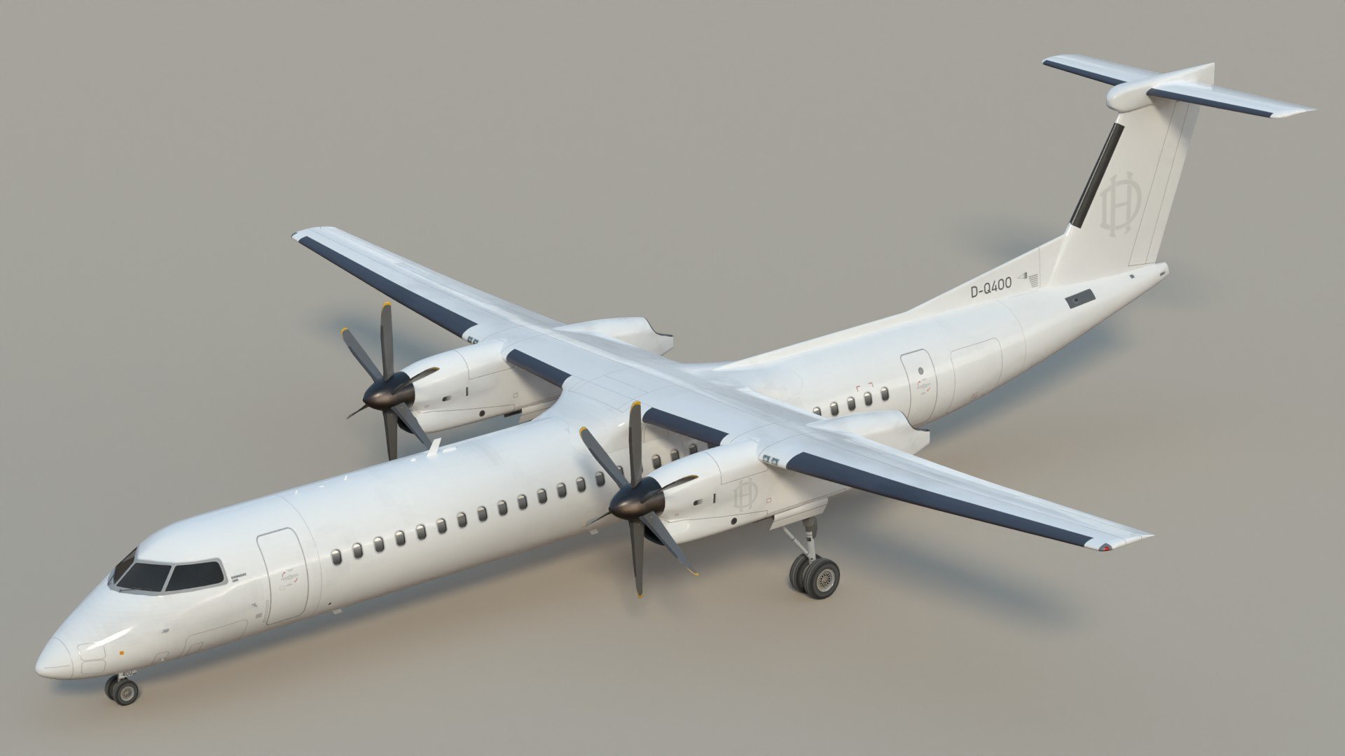 White Livery DASH8 SC 3D - TurboSquid 2245840