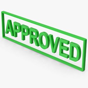 3D Green Approved Stamp