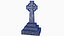 Ancient Mossy Old Cross Gravestone Celtic Tombstone Realistic 3D model