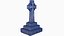 Ancient Mossy Old Cross Gravestone Celtic Tombstone Realistic 3D model