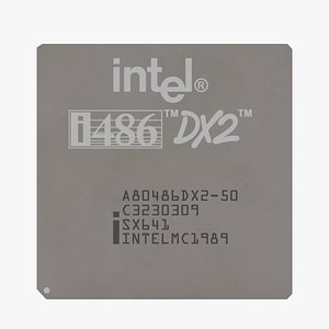 486 intel cpu pbr 3D model