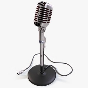 realistic shure microphone mic c4d