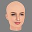 Lisa Vicari Kopf – Keine Haare – Low-Poly-Kopf für Spiel