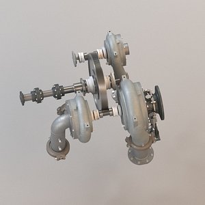 High-Detail 3-Stage Centrifugal Compressor 3D Model Industrial Turbo Machinery