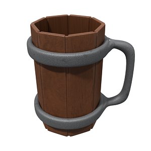 3D medieval pint mug