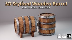 Stylized Wooden Barrel