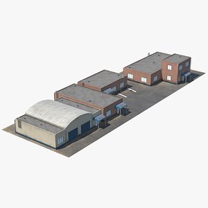 3D factory buildings set