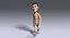3D cartoon skinny guy rigged character model