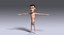 3D cartoon skinny guy rigged character model
