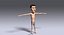 3D cartoon skinny guy rigged character model