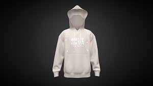 Men Hoodie-Waste Water In low Poly model