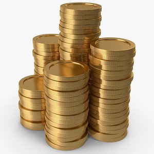 3D Stack Of Gold Coins model