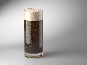 Dark beer or Cola with scene 3D model