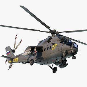 russian large helicopter gunship 3d model