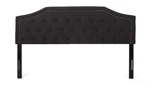 Noble House Elinor Upholstered Full Queen Headboard in Black 3D model