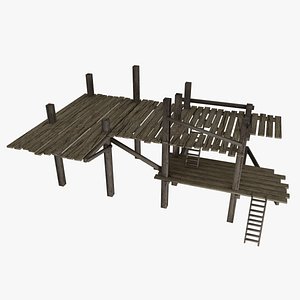 Wooden Scaffolding N 2 3D model