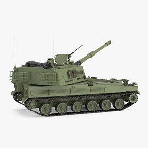 Self Propelled Artillery System Rigged 3D model