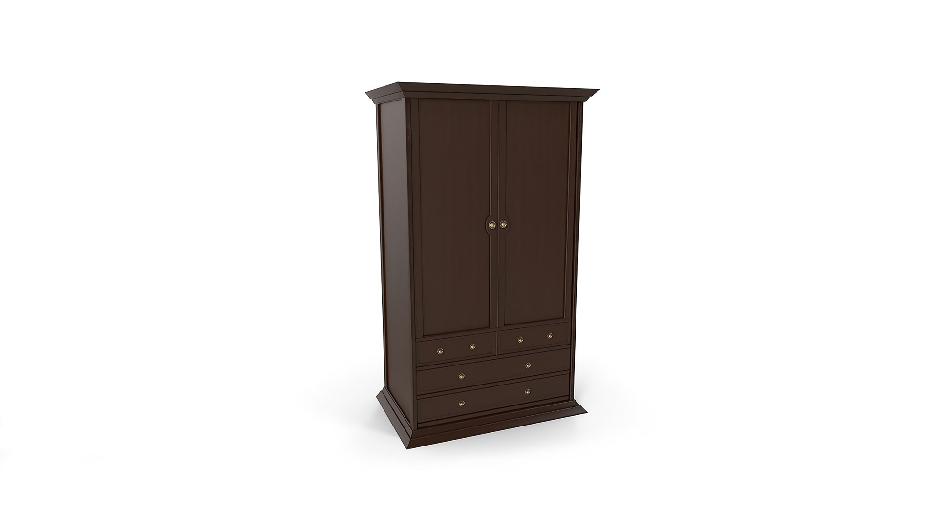 Vintage Wood Wardrobe 3D Model - TurboSquid 2124613