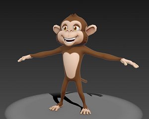 cartoon monkey 3d obj