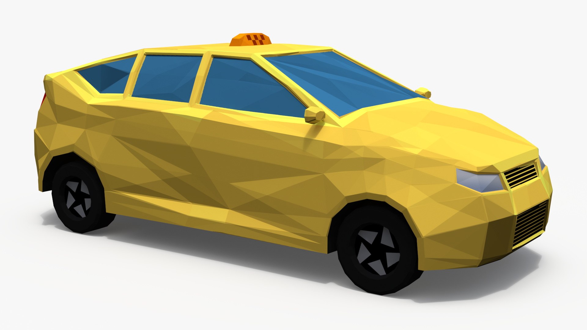 Low Poly Stylized Model Taxi 3D model preview