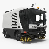Municipal Road Sweeping Machine White