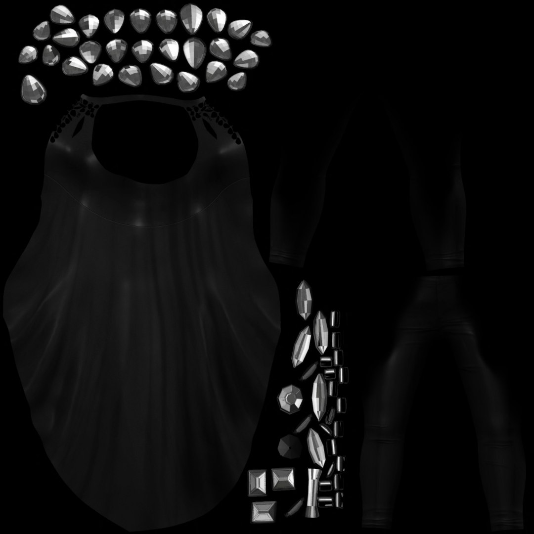 3D Embellished Halter Top With Leggings - TurboSquid 1727777