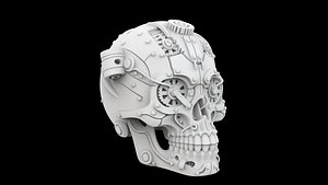 Steampunk Mechanical Skull 3D Print Model 3D model