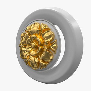 Plaster Ventilation Duct with Ornate Ceiling Rosette 3D Model9