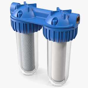 3D Dual Stage Water Filter Housing with Filters