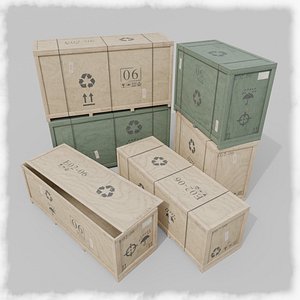Customizable Wooden Crate Trio - Elongated Props