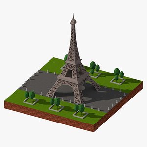 3D Eiffel Tower Cartoon