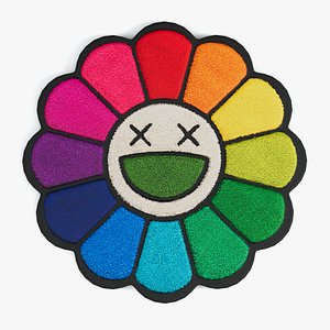 Custom Cutout Rug Tufted - Smiley Flower Shape model