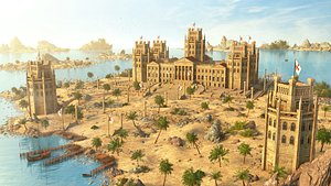 3D Oasis Palace Environment