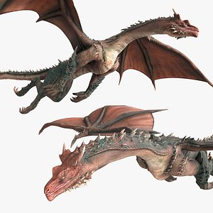 Fantasy Dragon Animated Rigged For Maya Collection
