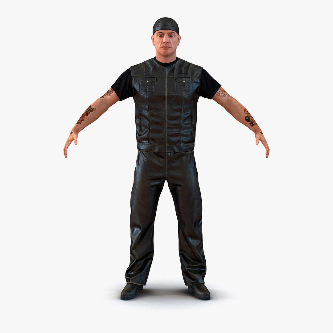 Biker Man Generic 3D Model 3D model preview