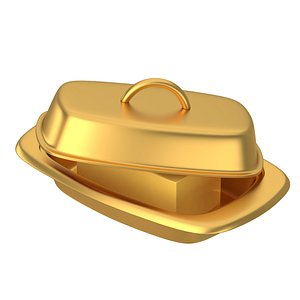 Butter and Dish Gold 3D model