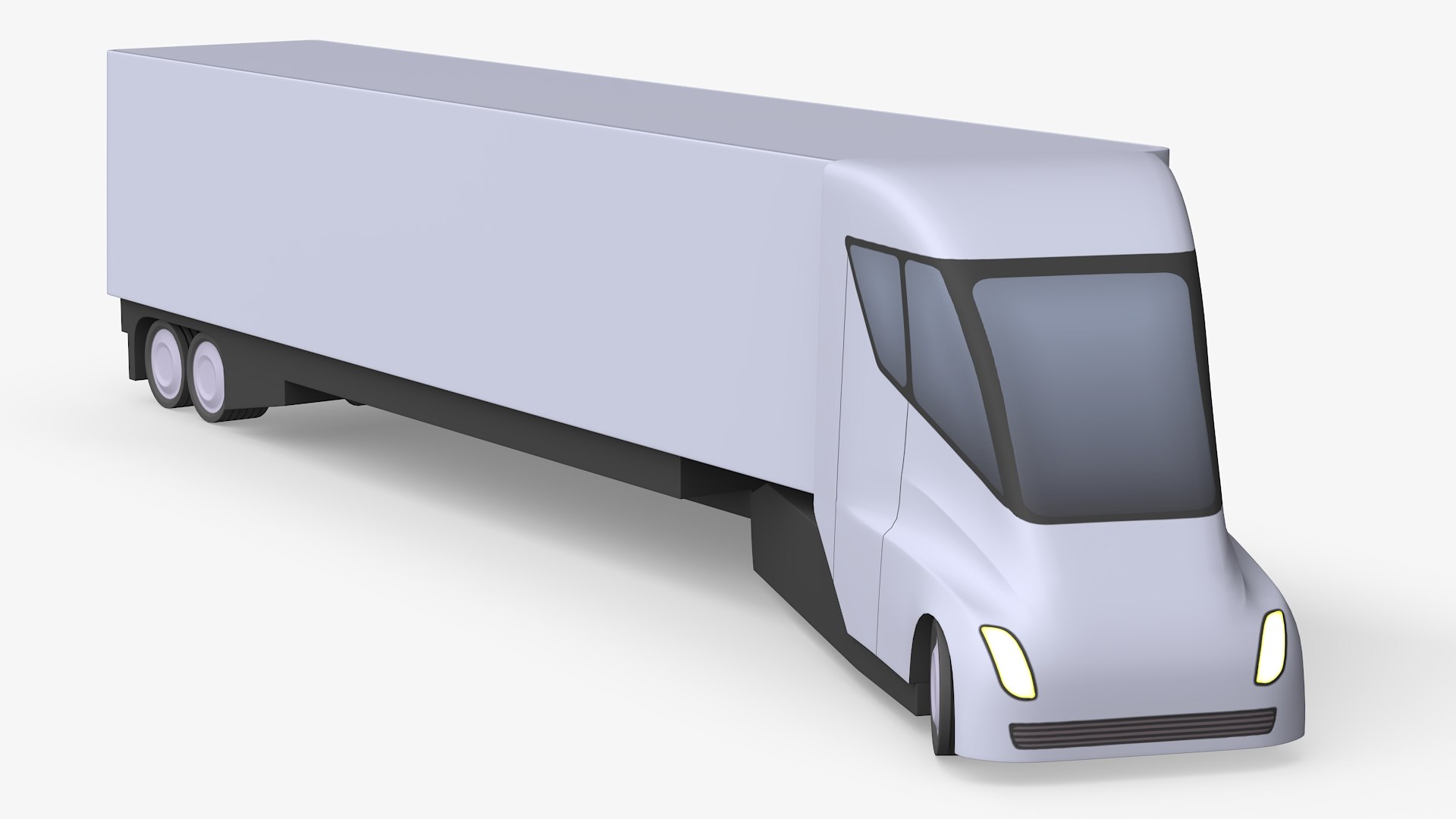 Playful Tesla Semi Truck Rigged 3D model preview